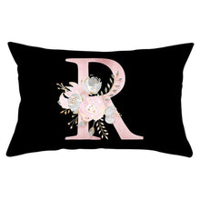 Load image into Gallery viewer, New Light Letter Flower Pillow Covers Alphabet Decorative Pillow Cases ABC Letter Flowers Cushion Covers Black Plush Pillow Case Super Soft Living Room Decorative Cushion Cover Elegant Soft Design 30x50cm