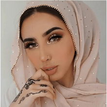Load image into Gallery viewer, New Luxurious Gold Chiffon Head Scarf Solid Soft Long Muslim Scarves For Women Hijab Musulman Female Shawl and Wrap
