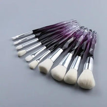 Load image into Gallery viewer, New Luxury Cosmic Color New Luxury Crystal Makeup Brushes Powder Foundation Eyeshadow Eyebrow Cosmetics for Face Fan Make Up Brush Set