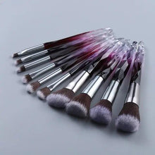 Load image into Gallery viewer, New Luxury Cosmic Color New Luxury Crystal Makeup Brushes Powder Foundation Eyeshadow Eyebrow Cosmetics for Face Fan Make Up Brush Set