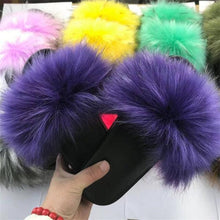 将图片加载到图库查看器,New Luxury Fluffy Slippers Indoor Warm Furry Fur Flip Flops Women Amazing Plush Slides Shoes Warm Comfortable Fuzzy Furry Slippers Indoor Cozy Memory Foam Anti-Slip Flip Flops