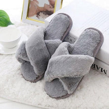 将图片加载到图库查看器,New Luxury Fluffy Slippers Indoor Warm Furry Fur Flip Flops Women Amazing Plush Slides Shoes Warm Comfortable Fuzzy Furry Slippers Indoor Cozy Memory Foam Anti-Slip Flip Flops