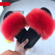 将图片加载到图库查看器,New Luxury Fluffy Slippers Indoor Warm Furry Fur Flip Flops Women Amazing Plush Slides Shoes Warm Comfortable Fuzzy Furry Slippers Indoor Cozy Memory Foam Anti-Slip Flip Flops