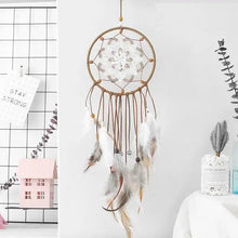 Load image into Gallery viewer, New Luxury Original Silver Gray Dream Catcher 2 Ring Feather Hanging Art Gifts To Bestie Friends Creative Valentine's Day Gifts