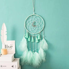 Load image into Gallery viewer, New Luxury Original Silver Gray Dream Catcher 2 Ring Feather Hanging Art Gifts To Bestie Friends Creative Valentine's Day Gifts