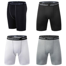 将图片加载到图库查看器,New Male Fitness Quick-Drying Tight Shorts Elastic Compression Leggings Training Pants Men Running Shorts Comfort Black Gray Mens Running Compression Pants Workout Cool Quick Dry Sports Shorts for Running Athletic Underwear