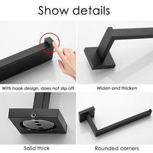 Load image into Gallery viewer, New Matte Black Toilet Paper Holder Wall Mount Tissue Roll Hanger 304 Stainless Steel Bathroom Accessories Toilet Paper Holder Tissue Roll Holder Hanger Stainless Steel Matte Black Bathroom Lavatory Hardware Wall Mount 14.5cm