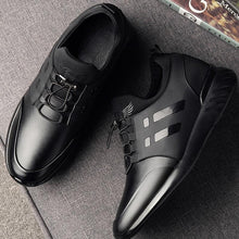 Load image into Gallery viewer, New Mens Casual Leather Lace Up Sneakers Solid Color Breathable Business Mens Fashion Leather Dress Sneakers Flexible Business Casual Non-Slip Shoes For Men