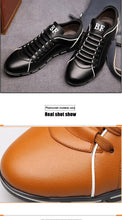 Load image into Gallery viewer, New Mens Leather Casual Sneakers Fashion Solid Leather Shoes Business Sport Flat Round Toe Fashion Sneakers Dress Shoes For Men Walking Business Office Driving Comfort Loafers