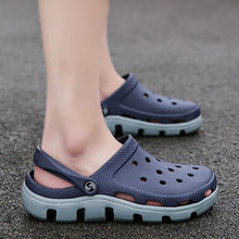 Load image into Gallery viewer, New Mens Summer Slippers Beach Sandals Jelly Shoes Men Outdoor Sandals Hollow Clogs Adjustable Garden Slippers House Shoes Durable Lightweight Beach Clogs