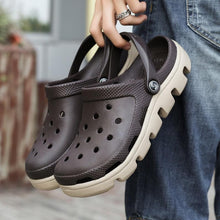 Load image into Gallery viewer, New Mens Summer Slippers Beach Sandals Jelly Shoes Men Outdoor Sandals Hollow Clogs Adjustable Garden Slippers House Shoes Durable Lightweight Beach Clogs