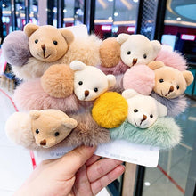 将图片加载到图库查看器,New Mink Fur Hair Rope Scrunchie Women Accessory Flurry Headband Hair Ties Elastic Fashion Hair Ring Women's Wristband Scrunchie Hairband Pom Pom Hair Tie Ring