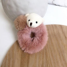 将图片加载到图库查看器,New Mink Fur Hair Rope Scrunchie Women Accessory Flurry Headband Hair Ties Elastic Fashion Hair Ring Women's Wristband Scrunchie Hairband Pom Pom Hair Tie Ring