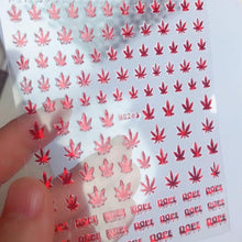 Load image into Gallery viewer, New Mixed Acrylic Stickers Manicure Decoration Weed Leaf Designs Nail Accessories Nail Art Decals Water Transfer Nail Decals Sticker For Pretty Girl Self-Adhesive Nail Decals Designer Nail Stickers for Acrylic