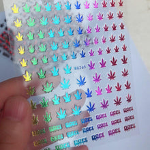 Load image into Gallery viewer, New Mixed Acrylic Stickers Manicure Decoration Weed Leaf Designs Nail Accessories Nail Art Decals Water Transfer Nail Decals Sticker For Pretty Girl Self-Adhesive Nail Decals Designer Nail Stickers for Acrylic