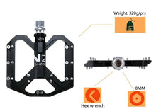 Load image into Gallery viewer, New Mountain Non-Slip Bike Pedals Platform Bicycle Flat Alloy Pedals 9/16 3 Bearings For Road Bikes Mountain Bike Pedals Flat Bicycle Pedals 9/16 Lightweight Road Bike Pedals Carbon Fiber Sealed Bearing Flat Pedals