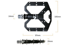 Load image into Gallery viewer, New Mountain Non-Slip Bike Pedals Platform Bicycle Flat Alloy Pedals 9/16 3 Bearings For Road Bikes Mountain Bike Pedals Flat Bicycle Pedals 9/16 Lightweight Road Bike Pedals Carbon Fiber Sealed Bearing Flat Pedals