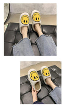 Load image into Gallery viewer, New Pink Smiley Face Slippers Women Smile Slippers Happy Face Slippers Retro Smiley Face Soft Plush Comfy Warm Slip-on Slippers Fluffy Fur Lined Mens Cute Home Sandals Winter Indoor House Slippers