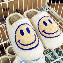 Load image into Gallery viewer, New Pink Smiley Face Slippers Women Smile Slippers Happy Face Slippers Retro Smiley Face Soft Plush Comfy Warm Slip-on Slippers Fluffy Fur Lined Mens Cute Home Sandals Winter Indoor House Slippers