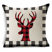 将图片加载到图库查看器,New Plaid Christmas Linen Pillowcase Xmas Series Cushion Cover Case Pillow Custom Square Pillowcase Cushion Cover Thrown Linen Pillowcase Christmas Gift 45X45CM