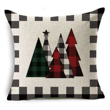 将图片加载到图库查看器,New Plaid Christmas Linen Pillowcase Xmas Series Cushion Cover Case Pillow Custom Square Pillowcase Cushion Cover Thrown Linen Pillowcase Christmas Gift 45X45CM