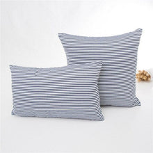 Load image into Gallery viewer, New Plaid Striped Polyester Cotton Cushion Cover Pillow Case Navy Blue Pillow Cover Cushion Cover Solid Navy Blue Striped Design Chair Sofa Home Decor Throw Pillow Cover