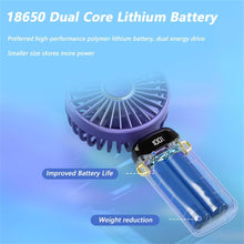 Load image into Gallery viewer, New Portable Digital Display Handheld Fan Office Desktop Multifunctional Folding Headed Small Electric Fan Foldable Mini Desk Fan with Led Digital Display 5 Speeds Multi-Functional Fan for Outdoor Indoor