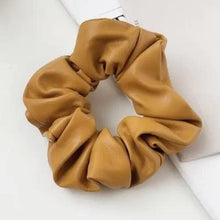 Load image into Gallery viewer, New Red PU Leather Hair Tie Autumn Large Girls Winter Comfortable Ponytail Hair Bands Strong Elastic Grip Women Hair Accessories