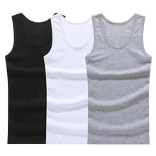 将图片加载到图库查看器,New Sale 100% Soft Cotton Mens Modern Sleeveless Tank Top Solid Muscle Vest Athletic Undershirts O-neck Gym Clothing Tees Tops Unique Soft Comfortable Summer Tops For Men Soft Cotton Sleeveless Tops for Men Classic Tank Tops