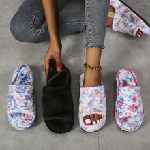 Load image into Gallery viewer, New Shallow Flats Slippers Warm Women Casual Winter Short Plush Home Cotton Fashion Dress Flip Flops Open Toe Slide Slippers Cozy Memory Foam House Shoes