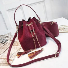 将图片加载到图库查看器,New Sizzling Mini Crossbody Handbags Cute Bucket Bag Organizer Small Tassel PU Leather Womens Shoulder Messenger Bags