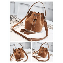 将图片加载到图库查看器,New Sizzling Mini Crossbody Handbags Cute Bucket Bag Organizer Small Tassel PU Leather Womens Shoulder Messenger Bags