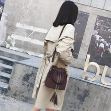 将图片加载到图库查看器,New Sizzling Mini Crossbody Handbags Cute Bucket Bag Organizer Small Tassel PU Leather Womens Shoulder Messenger Bags