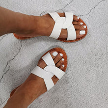 将图片加载到图库查看器,New Slides Women Summer Slippers Outdoor Summer Beach Shoes Fashion Slip-On Woman Slippers Leather Sandals Women's Flip Flops Leather Slide Beach Pool Slipper Sandals
