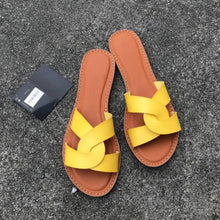 将图片加载到图库查看器,New Slides Women Summer Slippers Outdoor Summer Beach Shoes Fashion Slip-On Woman Slippers Leather Sandals Women's Flip Flops Leather Slide Beach Pool Slipper Sandals