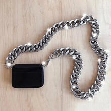 Load image into Gallery viewer, New Sparkling Thick Metal Chain Shoulder Bag Bike Wallet, Mini Bag, Coin Purse. Fashionable Women Pack Leather Crossbody Bags
