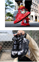 将图片加载到图库查看器,New Sport Mens High Quality Sneakers Breathable Lightweight Red Basketball Luxury Fashion Running Sneakers Non Slip Tennis Sport Athletic Walking Workout Sneakers