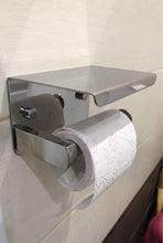 Load image into Gallery viewer, NEW Stainless Steel Toilet Paper Holder BathroomPaper Phone Holder Shelf Towel Roll shelf Accessories Toilet Paper Holder with Phone Shelf Aluminum Bathroom Accessories Tissue Roll Dispenser Storage Rack Wall Mounted Modern Paper Towel Adapter
