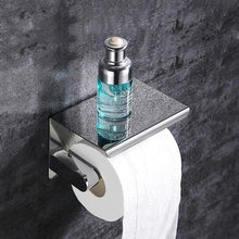 Load image into Gallery viewer, NEW Stainless Steel Toilet Paper Holder BathroomPaper Phone Holder Shelf Towel Roll shelf Accessories Toilet Paper Holder with Phone Shelf Aluminum Bathroom Accessories Tissue Roll Dispenser Storage Rack Wall Mounted Modern Paper Towel Adapter