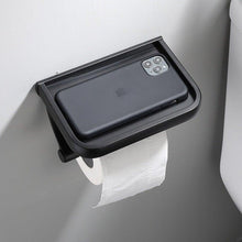 Load image into Gallery viewer, NEW Stainless Steel Toilet Paper Holder BathroomPaper Phone Holder Shelf Towel Roll shelf Accessories Toilet Paper Holder with Phone Shelf Aluminum Bathroom Accessories Tissue Roll Dispenser Storage Rack Wall Mounted Modern Paper Towel Adapter