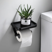 Load image into Gallery viewer, NEW Stainless Steel Toilet Paper Holder BathroomPaper Phone Holder Shelf Towel Roll shelf Accessories Toilet Paper Holder with Phone Shelf Aluminum Bathroom Accessories Tissue Roll Dispenser Storage Rack Wall Mounted Modern Paper Towel Adapter