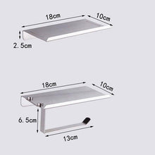 Load image into Gallery viewer, NEW Stainless Steel Toilet Paper Holder BathroomPaper Phone Holder Shelf Towel Roll shelf Accessories Toilet Paper Holder with Phone Shelf Aluminum Bathroom Accessories Tissue Roll Dispenser Storage Rack Wall Mounted Modern Paper Towel Adapter