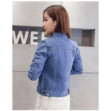Load image into Gallery viewer, New Stunning Long Sleeve Winter Slim White Black Jeans Top For Women Solid Denim Jacket Women Short Overcoat For Ladies
