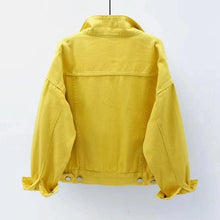 Load image into Gallery viewer, New Stunning Women's Plus Size Denim Jacket Spring Autumn Short Coat Pink Jean Jackets Casual Tops Purple Yellow White Loose Outerwear