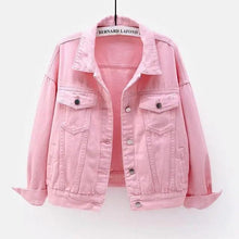 Load image into Gallery viewer, New Stunning Women's Plus Size Denim Jacket Spring Autumn Short Coat Pink Jean Jackets Casual Tops Purple Yellow White Loose Outerwear