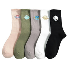 将图片加载到图库查看器,Combed Out Of Pure Cotton Socks Autumn Cute Japanese Harajuku Planet Magic Array Embroidery Long Socks Korean Style Kawaii Girls Socks For Men And Women
