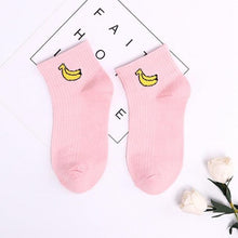 Load image into Gallery viewer, Solid Color Avocado Printed Socks Casual Joker Cotton Short Socks Ladies Fruit Print Concise College Style Breathable Cotton Short Socks For Men And Women