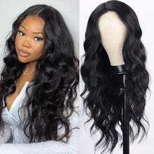 Load image into Gallery viewer, Long Body Wave Black Wig Synthetic Wigs for Black Women Middle Part Brown Red Pink Purple Cosplay Hair Wigs For Black Women Cosplay Wigs For Women