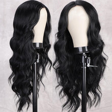 Load image into Gallery viewer, Long Body Wave Black Wig Synthetic Wigs for Black Women Middle Part Brown Red Pink Purple Cosplay Hair Wigs For Black Women Cosplay Wigs For Women