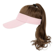 Load image into Gallery viewer, Ponytail Extension Cap hair Synthetic Wig Curly Wavy Wigs with Visor Hat hair Wigs for Women Hat Baseball Wigs For Black Women Cosplay Wigs For Women